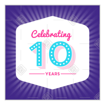 Celebrating 10 years topper - square