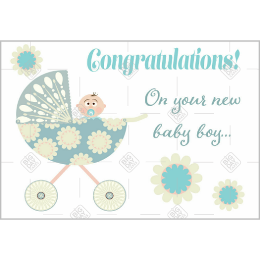 New Baby Boy topper - landscape