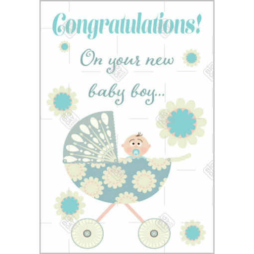 New Baby Boy topper - portrait