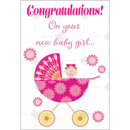 New Baby Girl topper - portrait