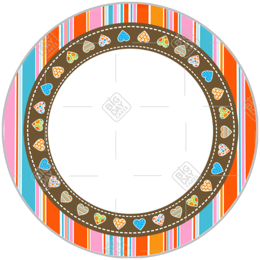 Stripey birds frame - round