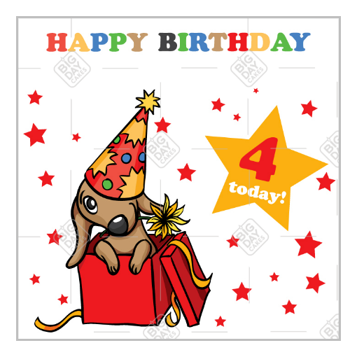 Happy Birthday 4yr old topper - square