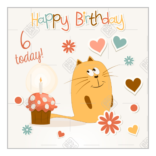 Happy Birthday 6yr old topper - square