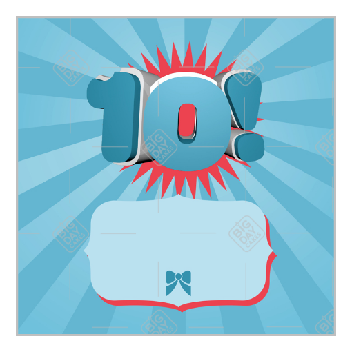 10th birthday or anniversary topper - square