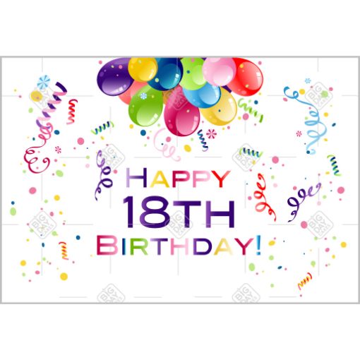 Happy Birthday 18yr old topper - landscape