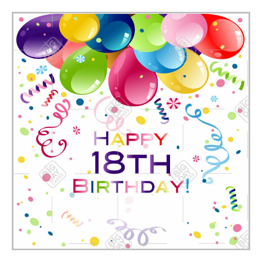 Happy Birthday 18yr old topper - square