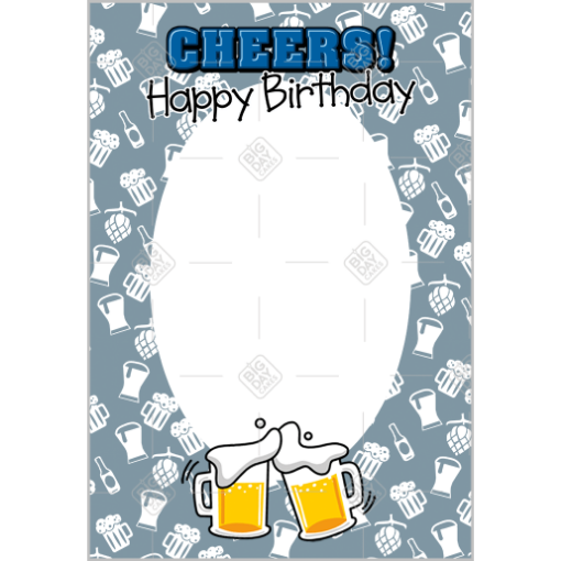 Happy Birthday Cheers frame - portrait