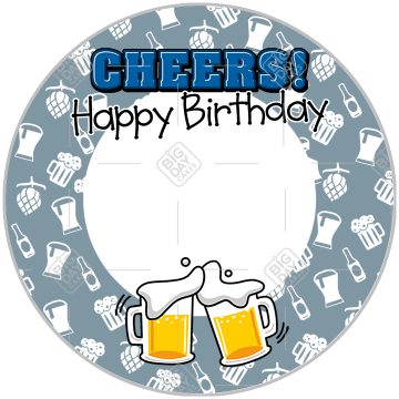 Happy Birthday Cheers frame - round