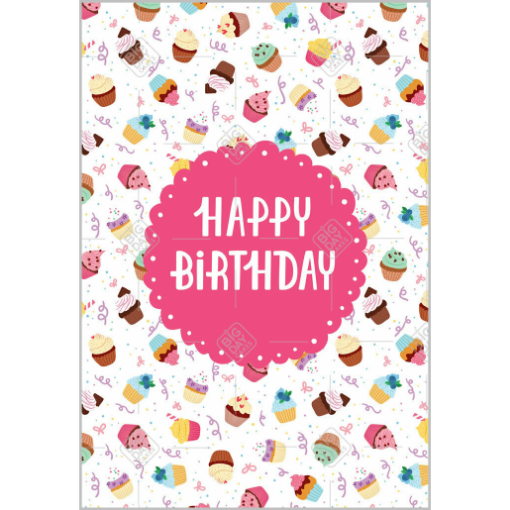 Birthday topper - cupcake - portrait