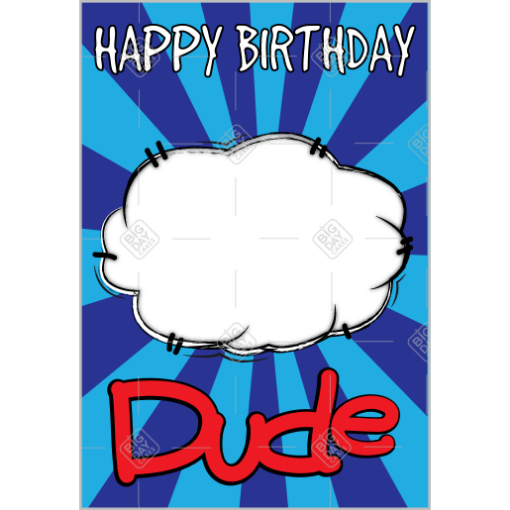 Happy Birthday dude frame - portrait