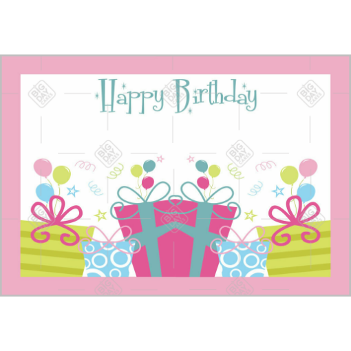 Happy Birthday gifts topper - landscape