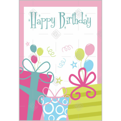 Happy Birthday gifts topper - portrait