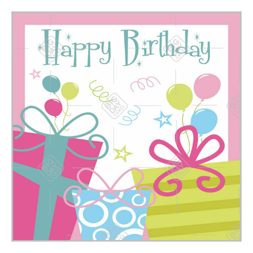 Happy Birthday gifts topper - square