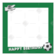 Happy Birthday Football green frame - square