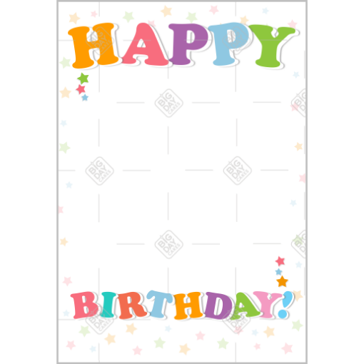 Happy Birthday stars frame - portrait