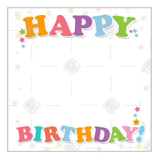 Happy Birthday stars frame - square