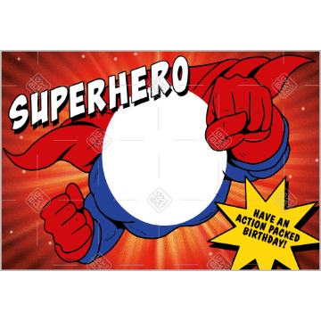 Birthday Superhero frame - landscape