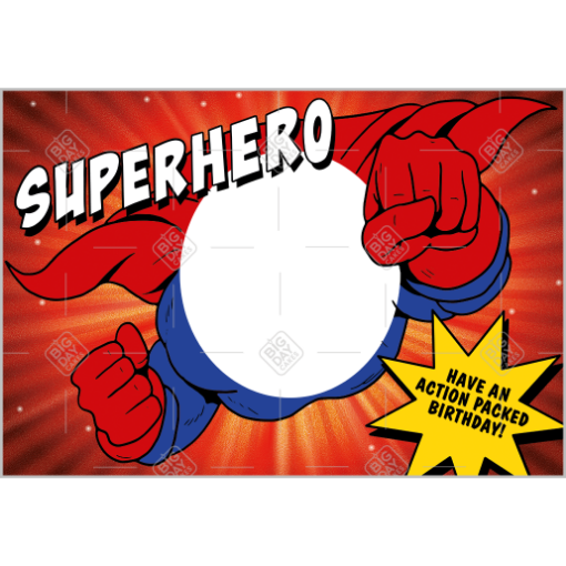 Birthday Superhero frame - landscape