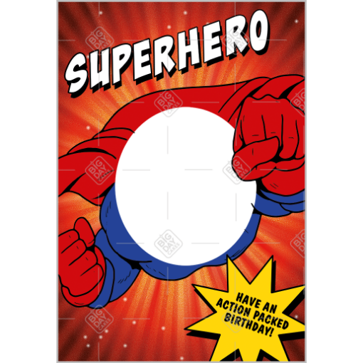 Birthday Superhero frame - portrait