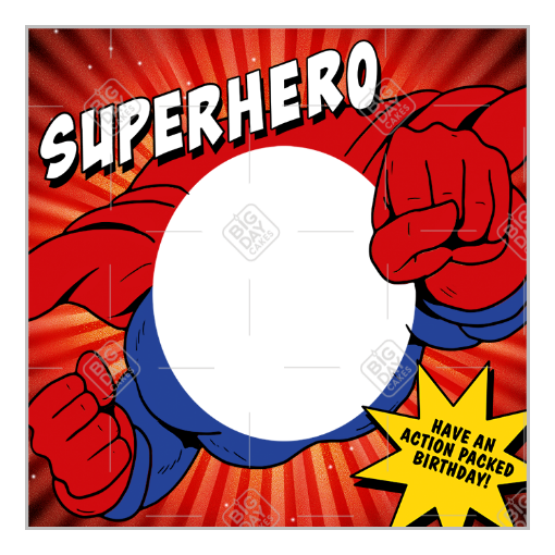 Birthday Superhero frame - square
