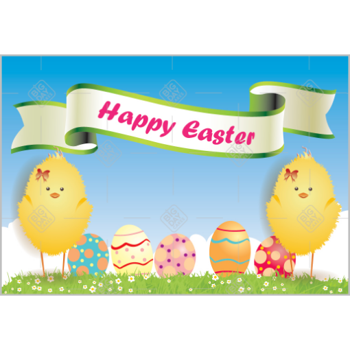 Easter chicks topper - landscape