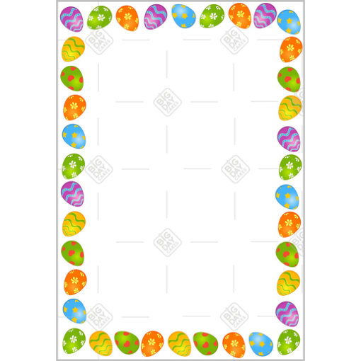 Easter eggs frame - portrait