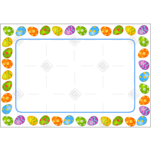 Easter eggs with border frame - landscape