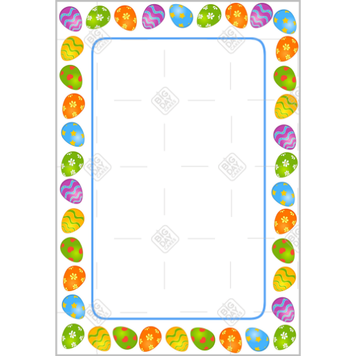 Easter eggs with border frame - portrait
