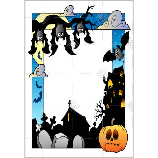 Halloween bats frame - portrait