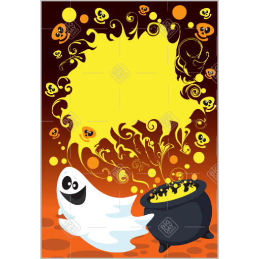 Ghost and cauldron topper - portrait