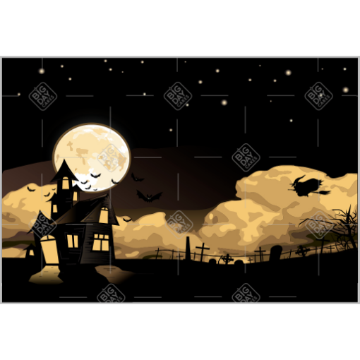 Haunted House topper - landscape