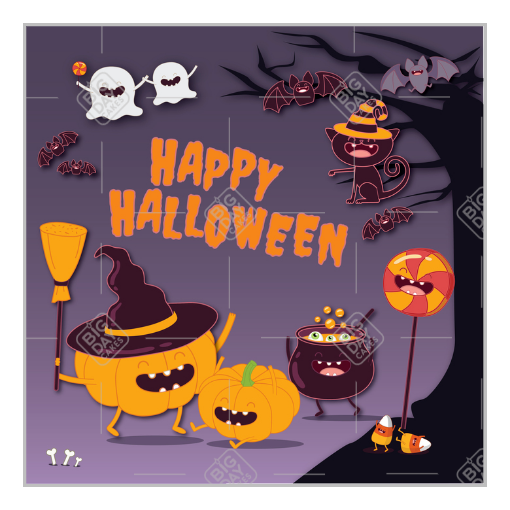 Pumpkin witches topper - square