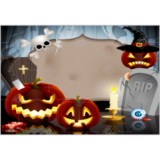 Pumpkin tombstone topper - landscape