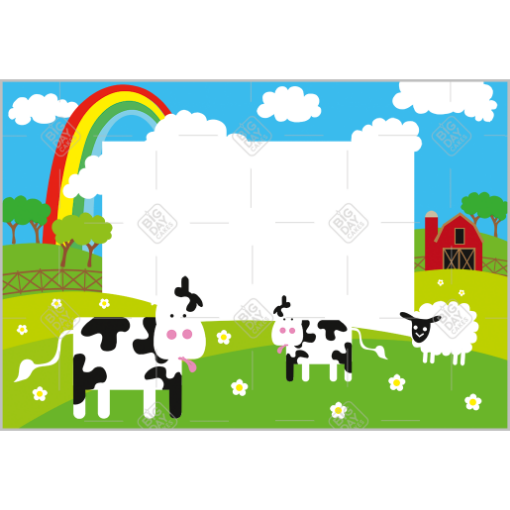 Farm animals frame - landscape