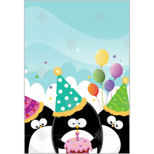 Cute penguins topper - portrait