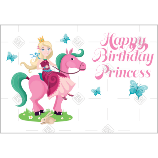 Princess and pony topper - landscape