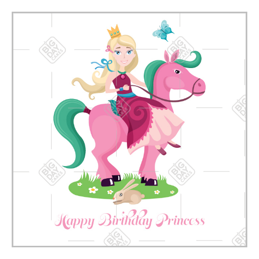 Princess pony topper - square