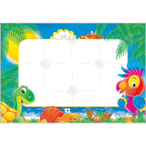 Tropical animails frame - landscape