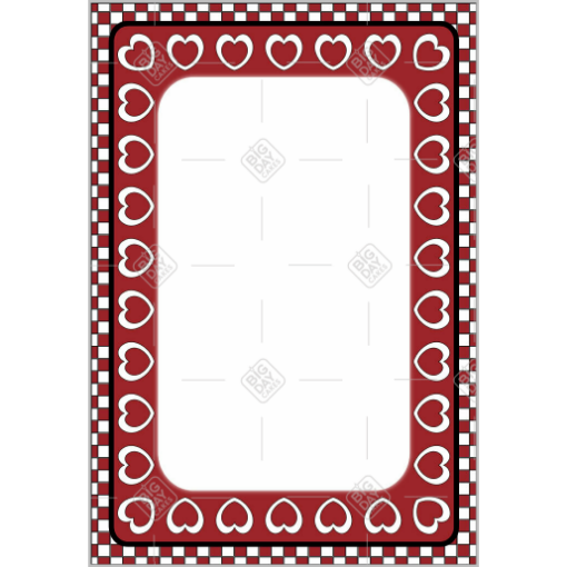 Love hearts with border topper - portrait