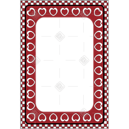 Love hearts with border frame - portrait