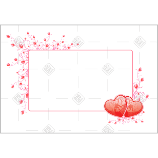 Love hearts frame - landscape