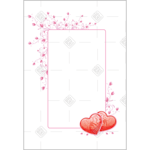 Love hearts frame - portrait