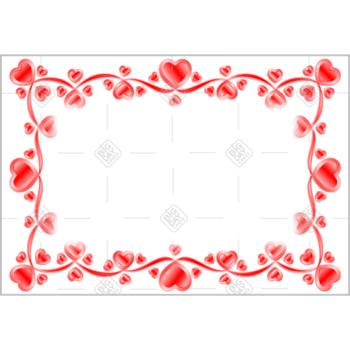 Love hearts interlocking frame - landscape