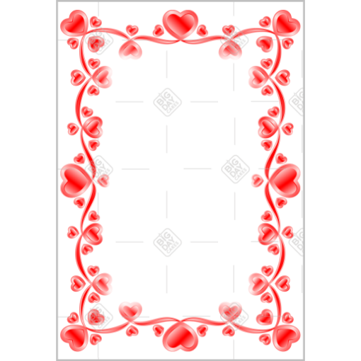 Love hearts interlocking frame - portrait