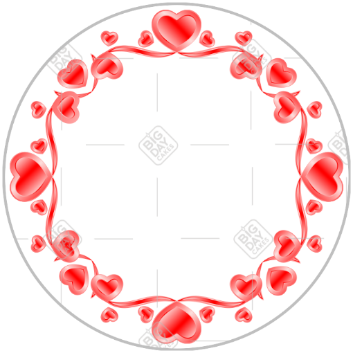 Love hearts interlocking frame - round