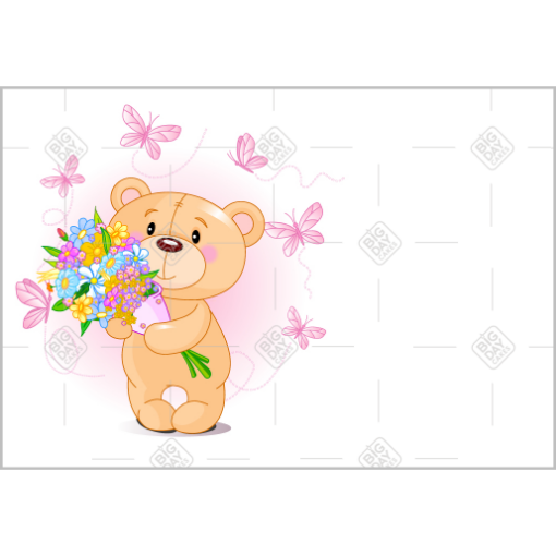 Teddy love topper - landscape