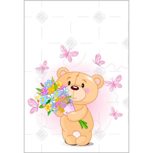 Teddy love topper - portrait