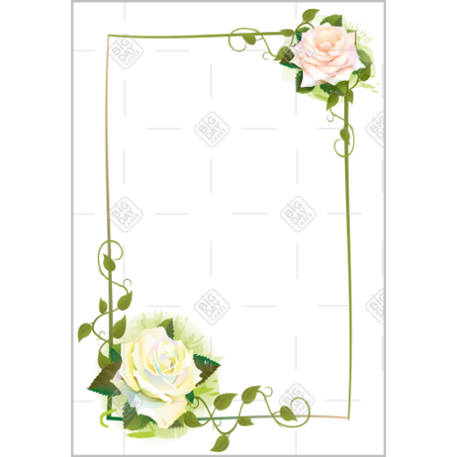 White roses frame - portrait
