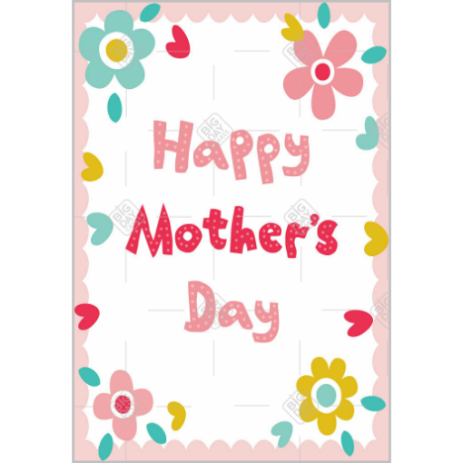 Happy Mothers Day flowers topper - portrait