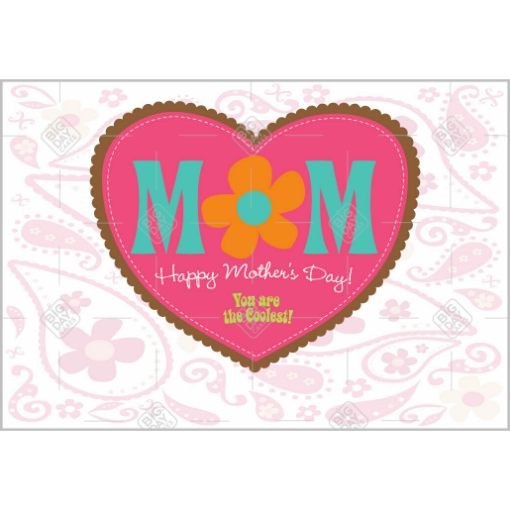 Mothers-day-pink-heart topper - landscape